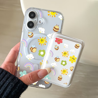 Ốp bảo vệ họa tiết ong hoạt hình cho iPhone 11 12promax 13pro15pro 15promax 14 14promax 14pro 16 pro max 16 plus 17 17promax
