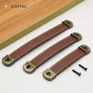 JCSYFAC Tay Cầm Nội Thất Da Bò Tủ Quần Áo Ngăn Kéo Cửa Kéo Da Tủ Bếp Tay Cầm Phần Cứng Tay Cầm Cửa Mới