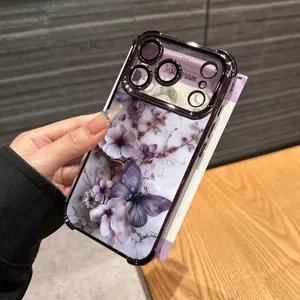 INS Tím Thiết Kế Bướm Ốp Lưng Điện Thoại XIaomi 17T 17T PRO 15T 14T 15T Poco X8 PRO F7 5G Vỏ Silicon Mạ Điện Mềm