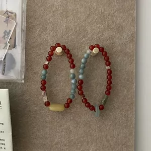 Phong Cách Trung Quốc Tự Nhiên Shoushan Vòng Tay Đá Retro Niche Thiết Kế Đá Xếp Chồng Quà Tặng Vòng Tay Đính Hạt 6.21