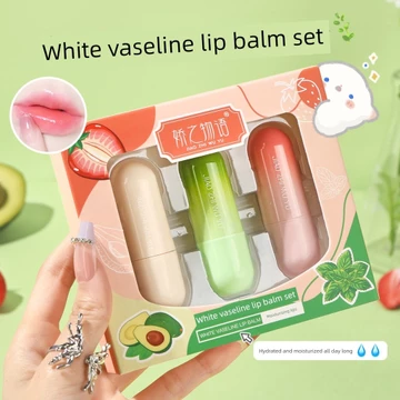 son dưỡng môi Trắng Bình Son Dưỡng Môi Bộ Hộp Dưỡng Ẩm Ẩm Ẩm Môi Ẩm Chống Khô Lột Thu Đông Son Nam Nữ