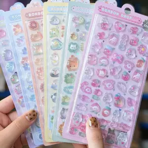 Nhãn dán độc đáo Nhãn dán trang trí Phần thưởng đồ chơi Phong cách xuyên biên giới Cao cấp Hoạt hình thế hệ thứ hai 3D Ba chiều dập nổi rỗng