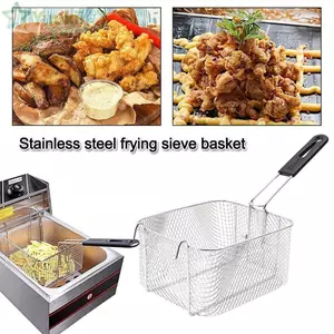 Chiên YUUKII, Giỏ lưới chiên có thể treo bằng thép không gỉ, Bộ lọc công suất lớn vuông di động cho khoai tây chiên gà rán