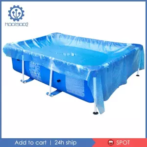Vỏ bể bơi PE hình chữ nhật, phụ kiện bảo vệ, sửa chữa, có thể gập lại, tái sử dụng, bền, xanh lam, cho bể bơi gia đình