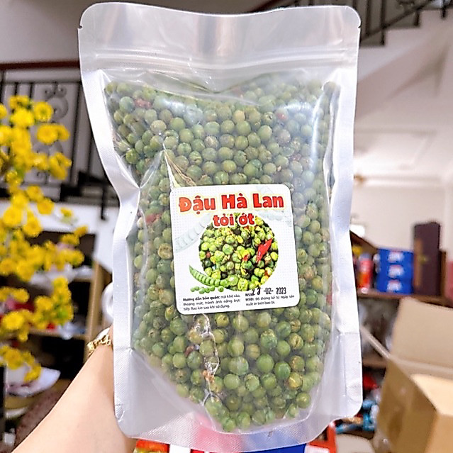 Đậu Hà Lan Tỏi Ớt Loại Ngon Hạt Lớn chuẩn cty - Túi Zip 500gr