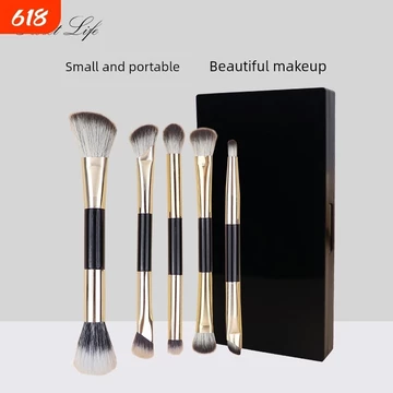 bộ cọ makeup bộ cọ makeup cá nhân Bộ cọ trang điểm di động hai đầu: cọ phấn mắt, cọ môi, cọ mũi, tặng hộp gương