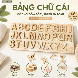 Bảng Xếp Chữ Cái Alphabet Bằng Gỗ, Đồ Chơi Gỗ Giáo Dục Xếp Gỗ Trí Tuệ, Đồ Chơi Học Tập Chàng Trai Gỗ