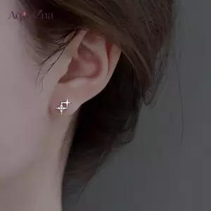 AqToCna Lãng Mạn Dễ Thương Ngôi Sao Bốn Cánh Bông Tai Dành Cho Nữ Trang Sức Thời Trang Quà Tặng AqToCna
