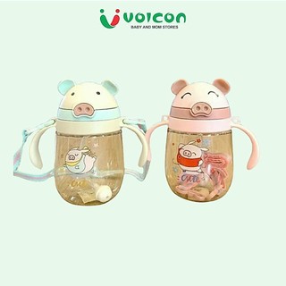 Bình Tập Uống Nước Cho Bé Có Dây Đeo Và Van Chống Sặc 350ml