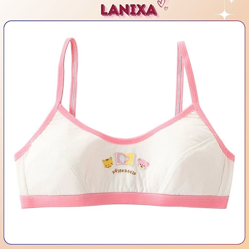 Áo lót lá học sinh dây mảnh nấc cài sau tiện lợi chất cotton thoáng khí thấm hút mồ hôi LANIXA B528