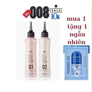 thuốc uốn lạnh tại nhà, uốn lạnh ATS siêu xoăn, nhẹ mùi cặp 150mlx2.tặng kèm bao tay, kẹp vịt, bịt tai