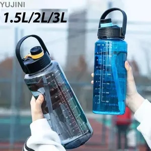 Bình nước thể thao YUJINI, có bình uống nước 1,5L / 2L / 3L, Ấm đun nước du lịch chống rò rỉ dung tích lớn nhẹ