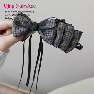 Hàn Quốc Lưới Nơ Chuối Kẹp Phong Cách Mới Streamer Phong Cách Cao Thấp Dọc Kẹp Phẳng Ngang Kẹp Dọc Kẹp Nữ