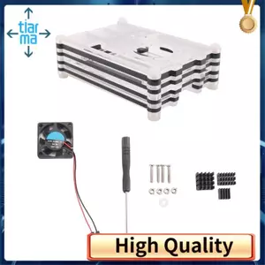 Ốp lưng Acrylic trong suốt / trong suốt & đen cho 4 Model B, có quạt làm mát cho 4B