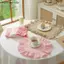 {BUDDI} Bộ đồ lót xếp nếp sọc xanh hồng Vải bền chống trượt để trang trí bàn ăn nhà bếp {buddingenergy}