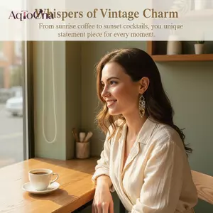 AqToCna Retro Bạc Barn Cú Tòn Ten Bông Tai Màu Vàng Tự Nhiên Citrine Inlay Mặc Hàng Ngày Dự Tiệc Quà Tặng Cho Womenn AqToCna