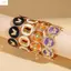 ZENZON Vòng Tay Dầu Nhỏ Giọt Retro, Trang Sức Sang Trọng Giả Ngọc Trai Vòng Tay Kim Loại Rộng, Phong Cách Bướm Hình Học Tròn Hình Học Vòng Tay Đảng