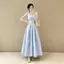 Mùa hè Pháp Phong cách dịu dàng ngọt ngào Slim-fit eo hẹp mỏng hơn Thiết kế màu trắng Niche Swing Collar Sling Dress Nữ