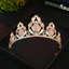 Hợp Kim Vintage Kim Cương Giả Vương Miện Mũ Đội Đầu Tinh Tế Cao Cấp Cô Dâu Cưới Phụ Kiện Tóc Vương Miện