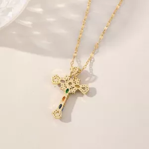 Màu Zircon Micro-Ind Cross Titan Vòng Cổ Thép Thời Trang Sang Trọng Phù Hợp Với Hip-Hop Hợp Thời Trang Cao Cấp Xương Đòn Dây Chuyền 2026-6-26