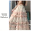 Milyfashion Pure Desire In Gạc Khâu Váy Eo Cao Mỏng Hơn Nhìn Váy Lớn Viền Siêu Cổ Tích Bánh Chữ a Váy Dài FJAC