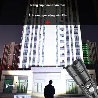 Đèn pin siêu sáng, bền lâu, đa chức năng với đèn báo nguồn, sạc USB, pin tích hợp chống nước.