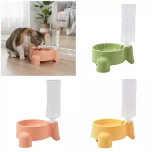 Bộ bình nước cho thú cưng hàng đầu Trạm cho ăn nâng cao Chó mèo chống trượt 500ml