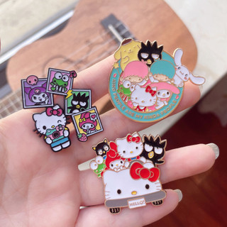 3 Cái / bộ Sanrio Cinnamoroll & My Melody Men Chân Dễ Thương nhất Kuromi Kim Loại Huy Hiệu Cho Túi / Quần Áo Hợp Kim Nhỏ Giọt Dầu Thổ Cẩm