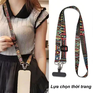 Dây đeo cao cấp, điều chỉnh dài, họa tiết độc đáo. Phù hợp nữ, thoải mái, bền, dùng với mọi vỏ điện thoại.
