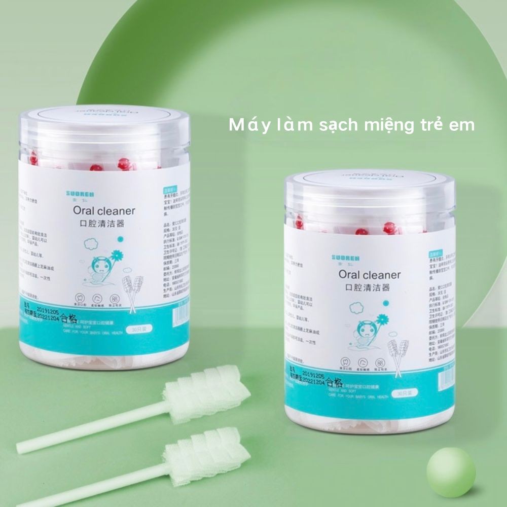 Rơ Lưỡi Cho Bé Sơ Sinh, Gạc Tưa Lưỡi Cho Bé, 1 Hộp 30 Que Gạc Bông Tự Nhiên Chống Nấm Miệng, An Toàn Cho Bé