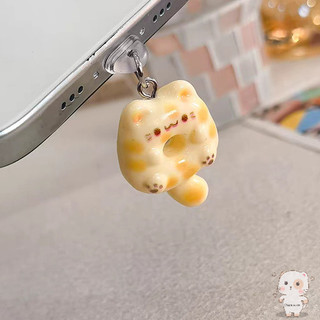【Chamvn】Phích cắm điện thoại chống bụi hình bánh rán hình mèo con bằng nhựa dễ thương