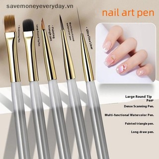 [savemoneyeveryday] 1 / 5 / 6 Cái Nail Art Brush Checker Vẽ móng tay Vẽ tranh Line Brush Nail Art Tool Acrylic Painting Brushes DIY Design Dụng cụ làm móng tay [vn]
