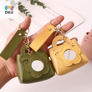 Pufangstar Sáng Tạo Da Nữ Móc Khóa Túi Ly Hợp Có Gương Tai Nghe Túi Chìa Khóa Dễ Thương Mặt Dây Chuyền Tiền Xu Ví Mặt Dây Chuyền Quà Tặng VN