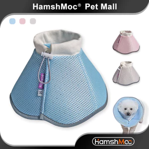 HamshMoc Pet E Collar 360 Lưới thoáng khí Dây buộc có thể điều chỉnh phản quang để phục hồi