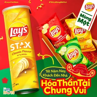 Snack Khoai tây Lays Stax đủ vị lon 90g Date xa Đảm bảo chất lượng