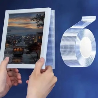 MARBLEM Keo hai mặt siêu mạnh, Băng dính lưới nâng cấp chống thấm nước, Dải băng không dấu vết 1 / 2mm có thể tháo rời