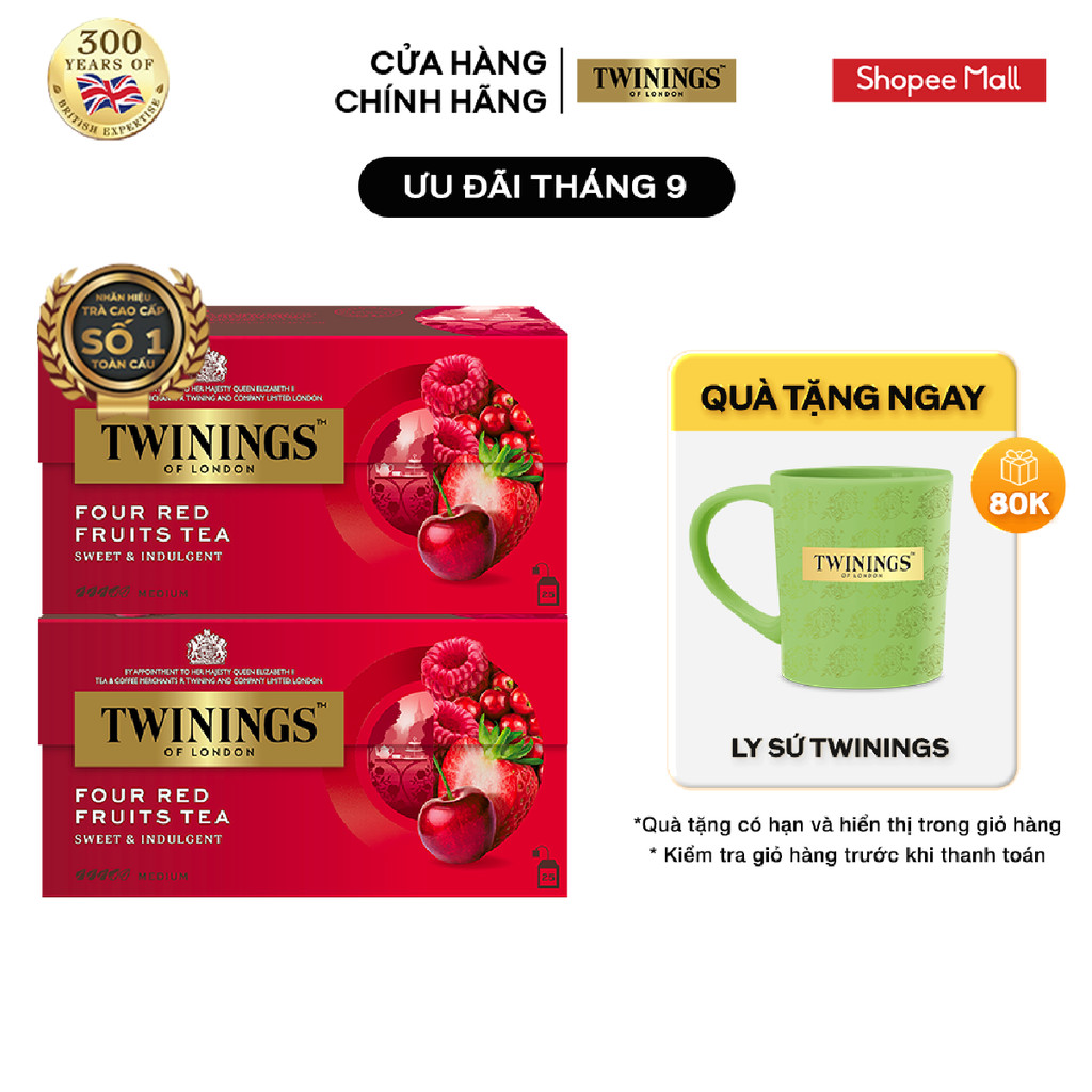 Combo 2 Trà Túi Lọc 4 Vị Twinings Four Red Fruits Tea - Hộp 25 Gói 2G ...