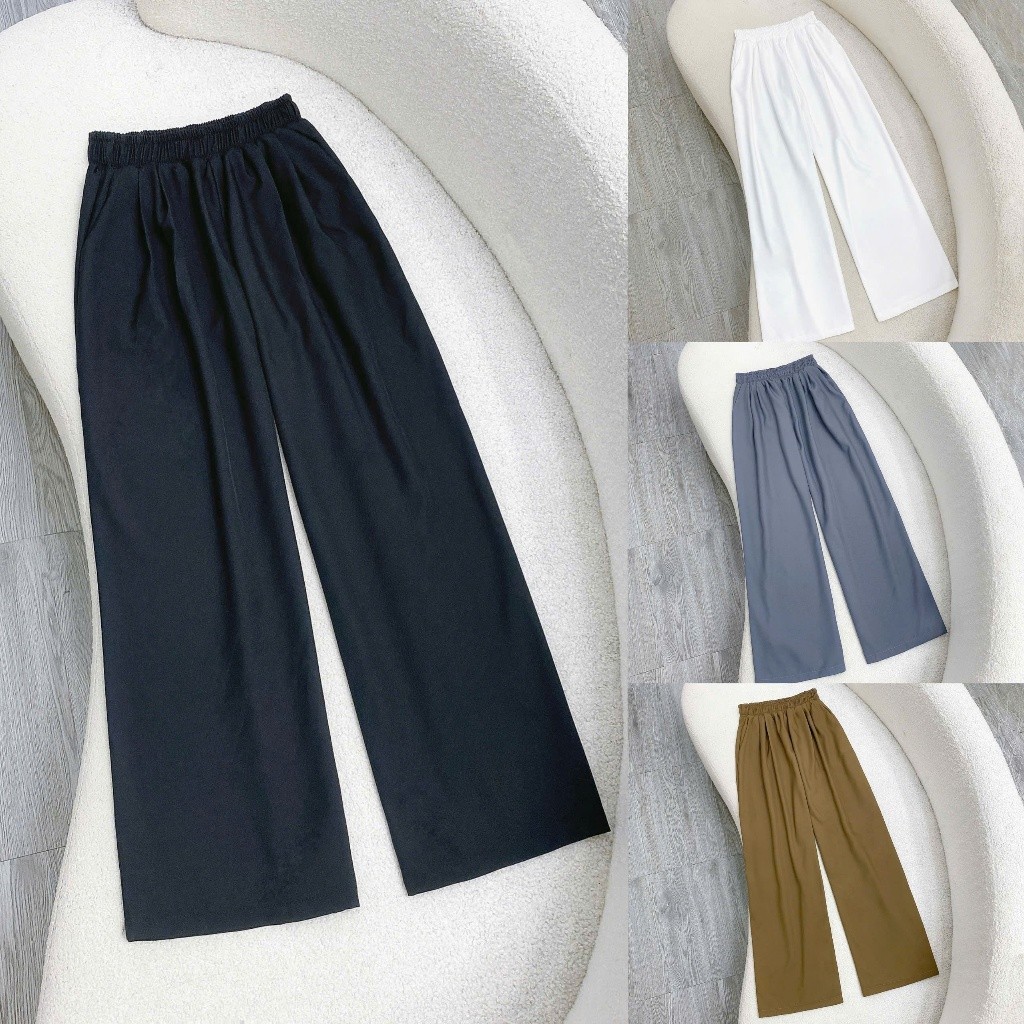 ComBo Quần Dài Bigsize Nữ Đi Làm Đi Chơi Cạp Chun To Mặc Êm Thiết Kế Suông Ống Rộng Q558