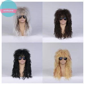 Sundance Tóc Giả Mullet Dài Xoăn Style Rocker cho Nam - Perfect cho Halloween Cosplay