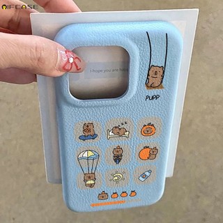 Dành Cho Xiaomi 17 Poco X8 F8 Pro Max Ultra F7 PocoX8ProMax Ốp Điện Thoại Capybara Dễ Thương Cuộc Sống Hàng Ngày Màu Cam Phim Hoạt Hình Ngộ nghĩnh Da PU Kết Cấu Vải Lanchee Vỏ Mềm Ốp Lưng
