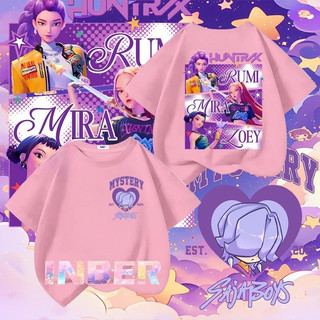 2025 Mới Kpop Demon Hunters Áo Thun Trẻ Em -Kpop Huntrix Mira, Rumi, Zoey Tay Ngắn Top Tee