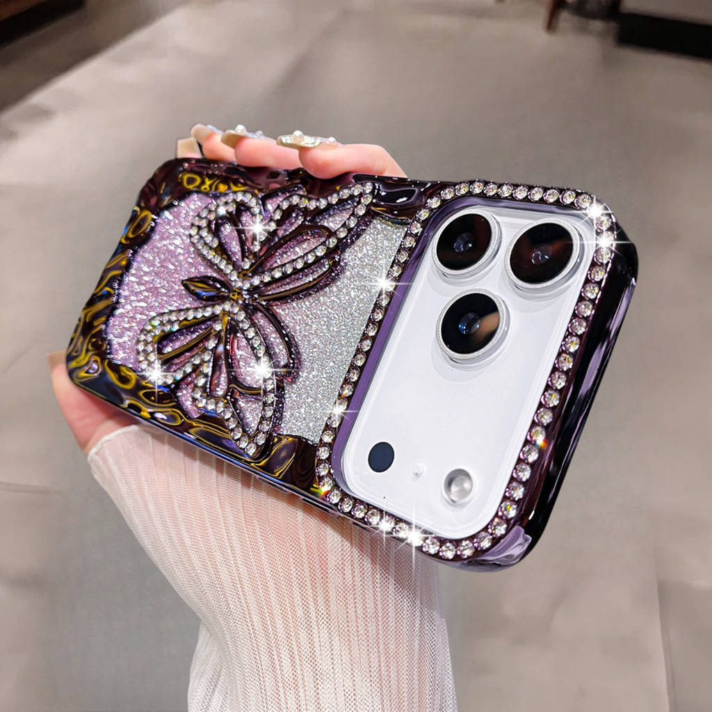 Ốp điện thoại hình con bướm rỗng thời trang cho iPhone 17 Pro Max Air 16 12 13 14 15 Pro Max 16 plus Bảo vệ Camera ống kính Vỏ chống sốc Vỏ mềm TPU vỏ bảo vệ điện thoại