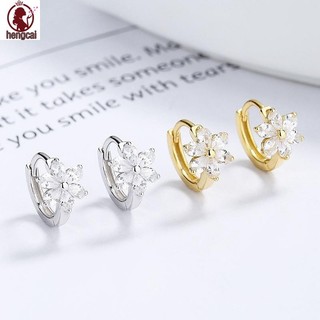 Bông Tai Hoa Zircon Mạ Vàng 18K - Phù Hợp Da Nhạy Cảm