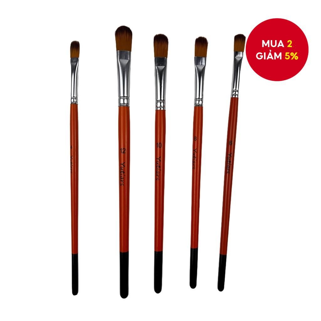 Bộ 5 cọ vẽ Filbert - Lý tưởng cho vẽ acrylic, nước và dầu, tay cầm màu ...