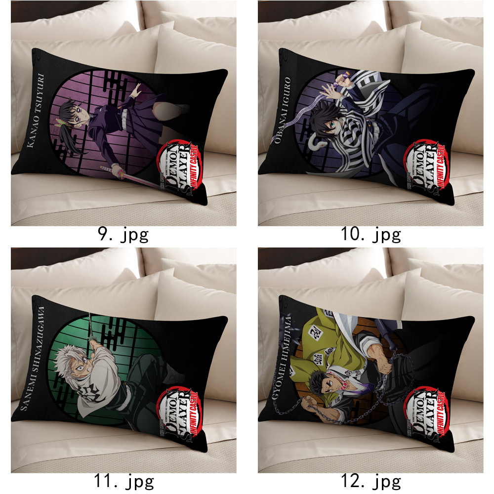Vỏ gối hình chữ nhật Demon Slayer Kimetsu no Yaiba Vỏ gối Polyester in một mặt (Không có lõi)