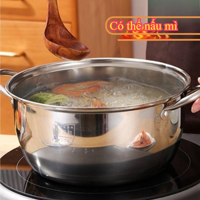 Nồi đa chức năng bằng thép không gỉ 304 dày và cao cho tất cả các loại dụng cụ nấu 18/20/24cm