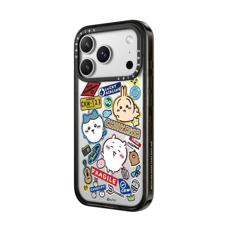 CASECASE X Chiikawa Hành Lý Miếng Dán Ốp Lưng Đen Trong Suốt Cứng Hút Từ Tính Tác Động Cho Apple IPhone 12 13 14 15 16 17 Pro Max Air Plus Có Hộp