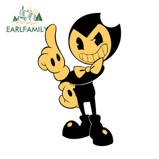 EARLFAMILY Bendy Anime Ngộ nghĩnh Dán Xe Hơi Thời Trang Chống Trầy Xước Vinyl Decal Thích Hợp Cho Hành Lý Ốp Lưng Kính Chắn Gió Xe Máy