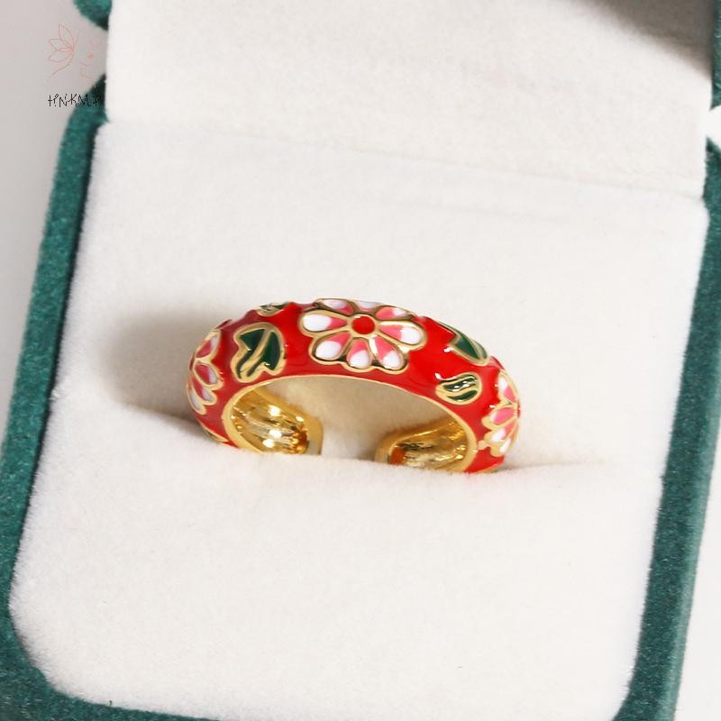Nhẫn hình học vintage đa màu sắc, phù hợp làm món quà trang sức cho lễ cưới và đính hôn.