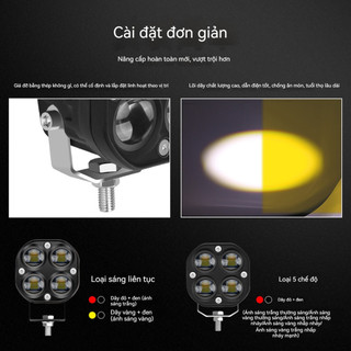 Đèn Trợ Sáng Xe Máy L6 – 6 Mắt LED Siêu Sáng, Bền Bỉ, Chống Nước IP68